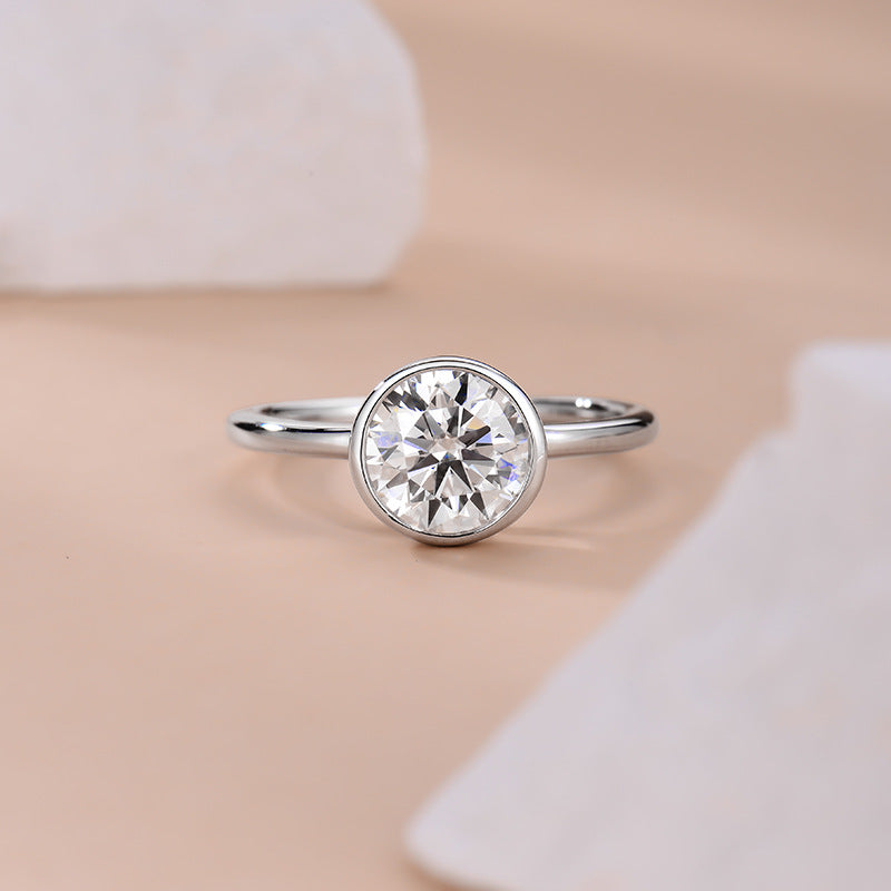 S925 Moissanite Ring Classic 2 Claw 【6.2#62】