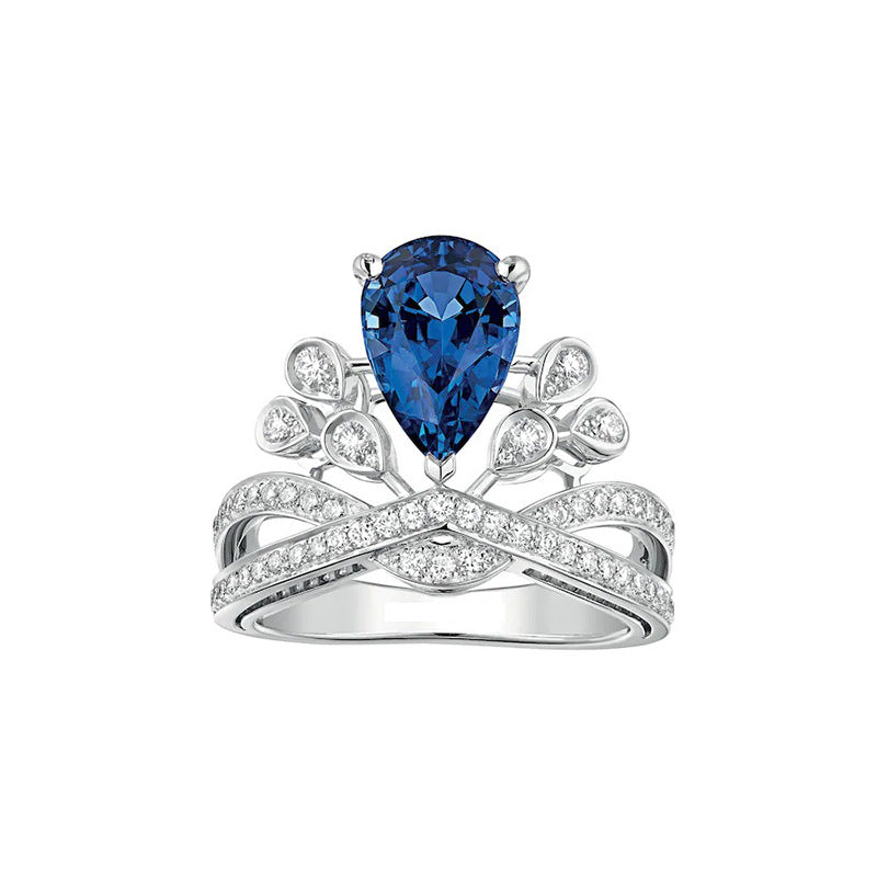 S925 Pear-Cut Full Moissanite Ring 1.5CT【6.2#30】