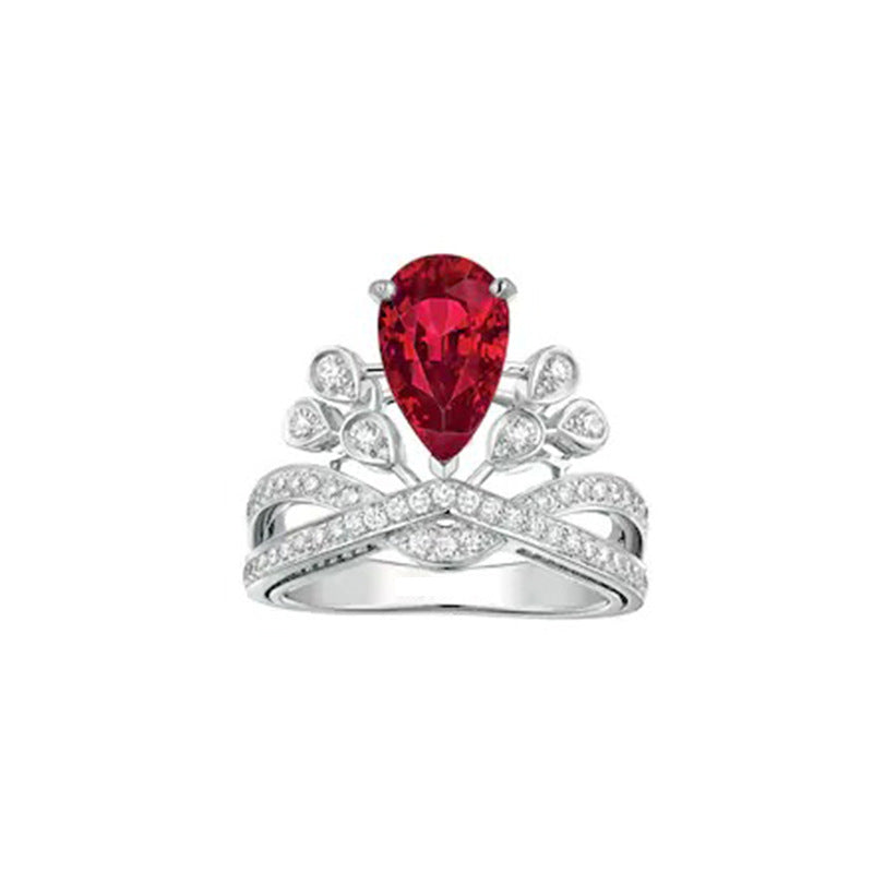 S925 Pear-Cut Full Moissanite Ring 1.5CT【6.2#30】