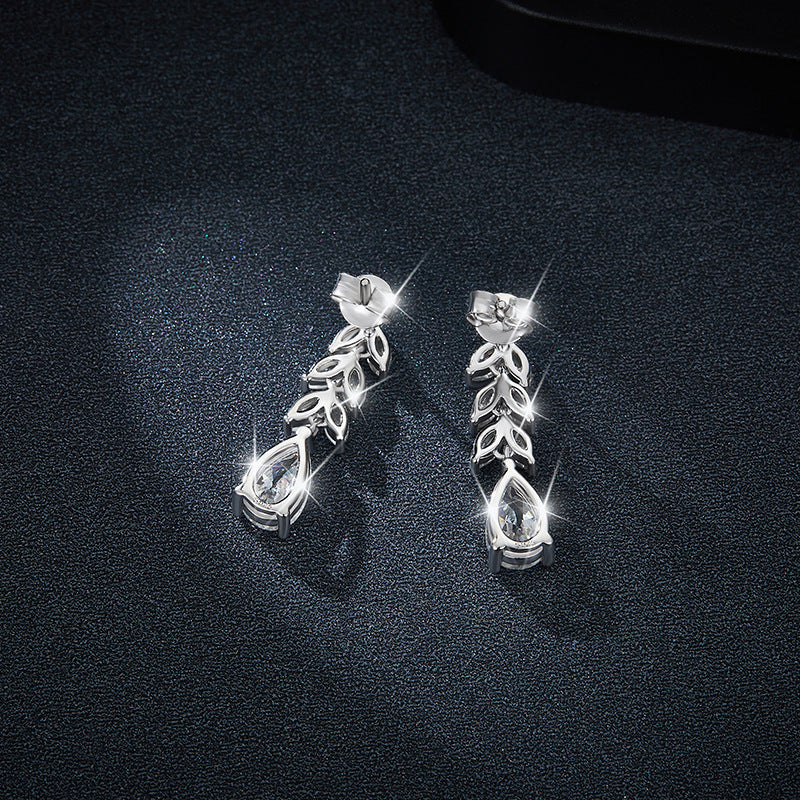 S925 Pear-Cut Moissanite Earring【6.2#203】