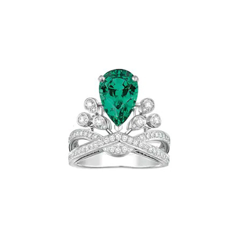 S925 Pear-Cut Full Moissanite Ring 1.5CT【6.2#30】