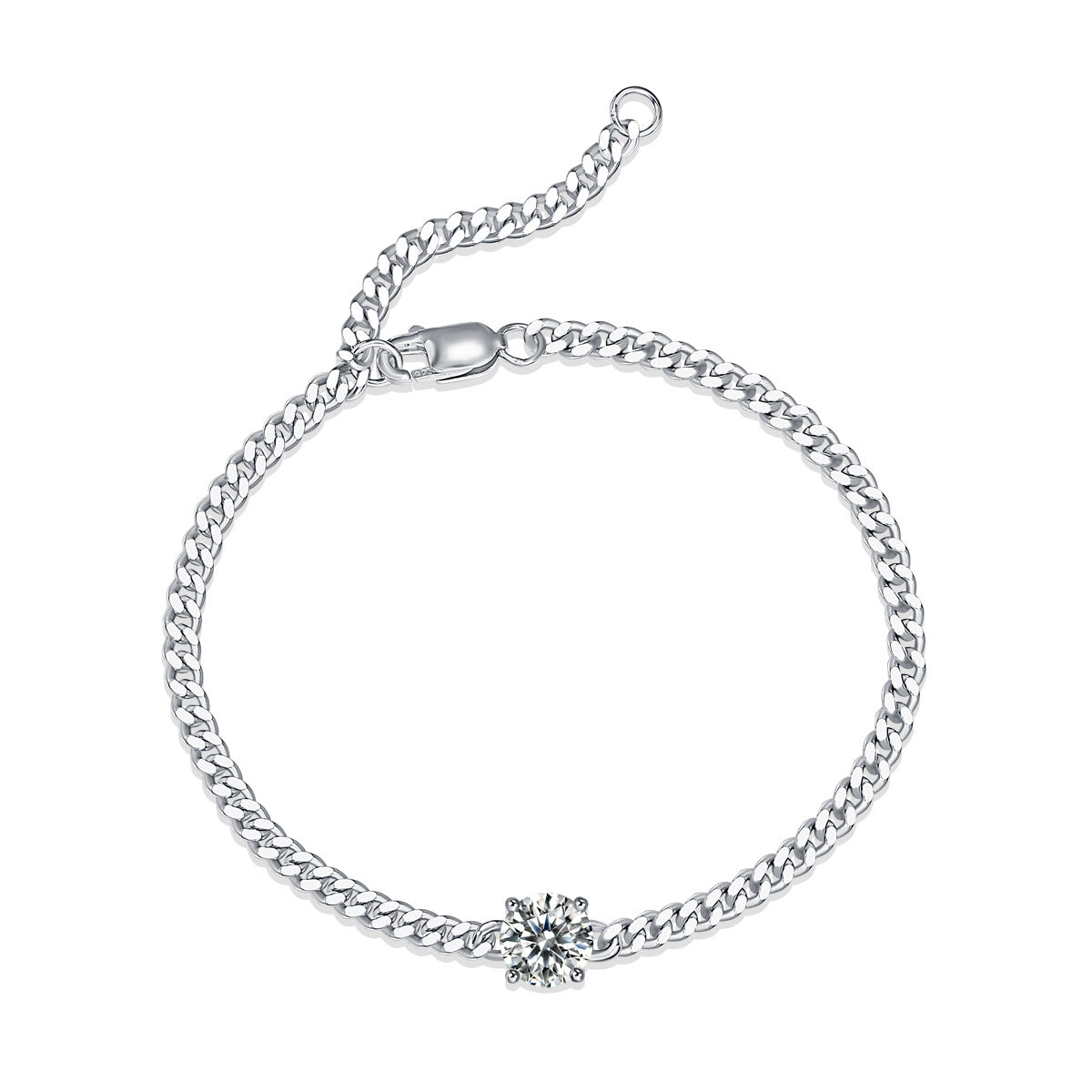 S925 Round-Cut Moissanite Bracelet 【6.2#97】