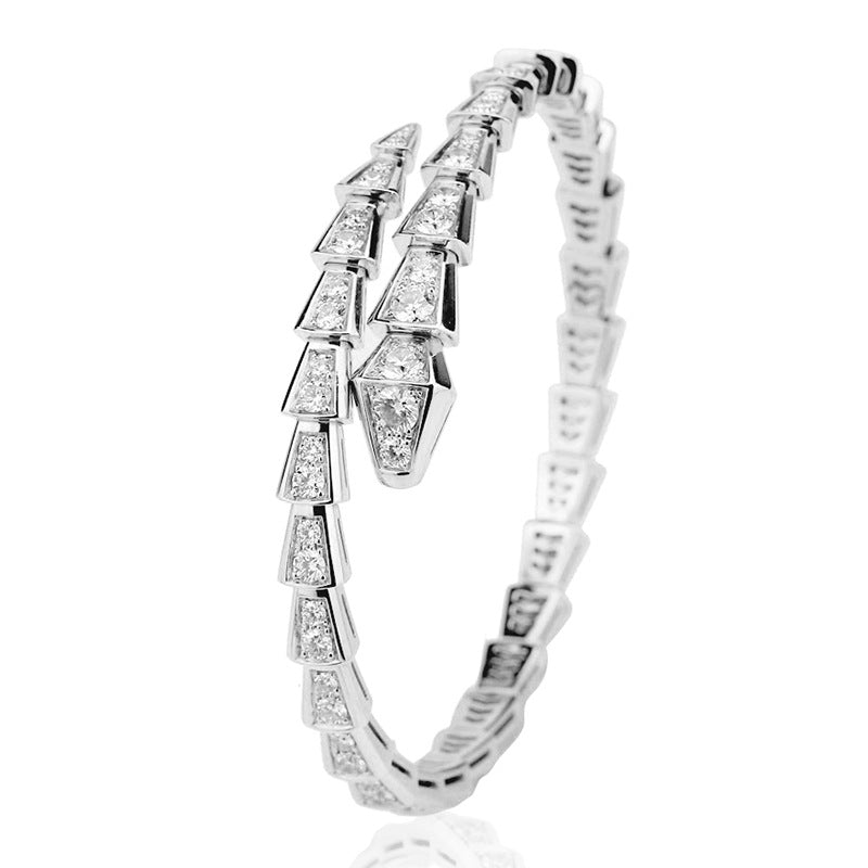 S925 Round-Cut Full Moissanite Bracelet With Snake Design【6.2#26】