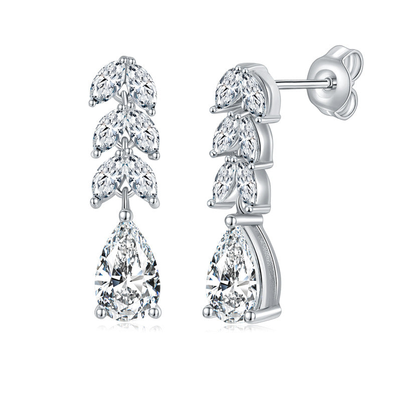 S925 Pear-Cut Moissanite Earring【6.2#203】