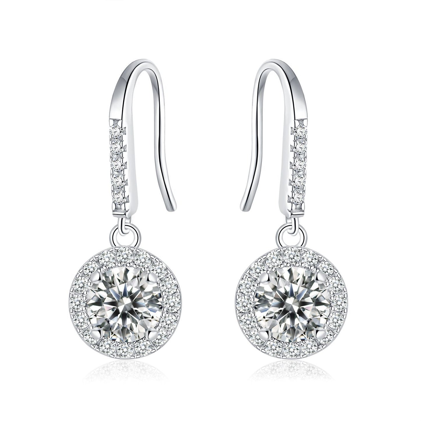 S925 Round-Cut Moissanite Earrings 0.5CT&1CT 【6.2#73】