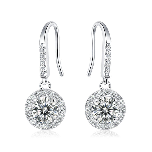 S925 Round-Cut Moissanite Earrings 0.5CT&1CT 【6.2#73】