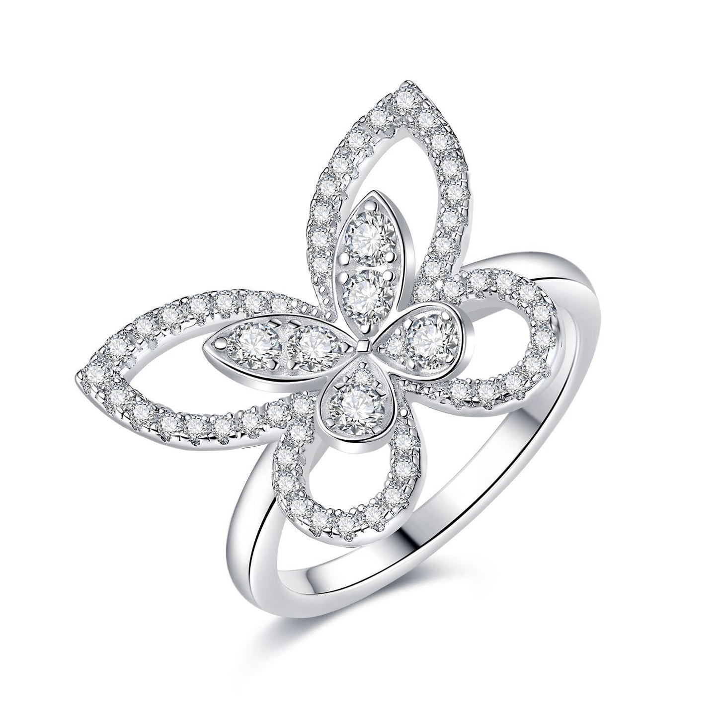 S925 Round-Cut Moissanite Ring【6.2#190】