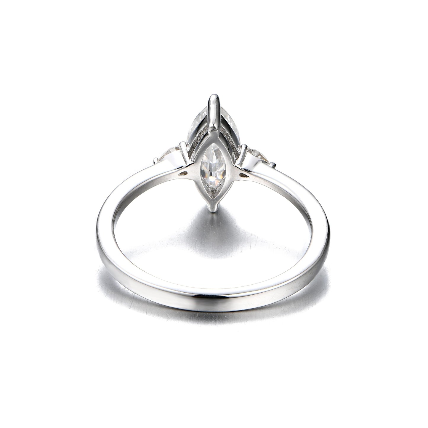 S925 Marquise-Cut Moissanite Plating Ring 【1#10】