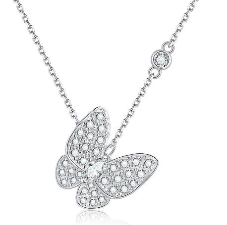 S925 Marquise-Cut Full Moissanite Butterfly Necklace 0.3CT【7#11】