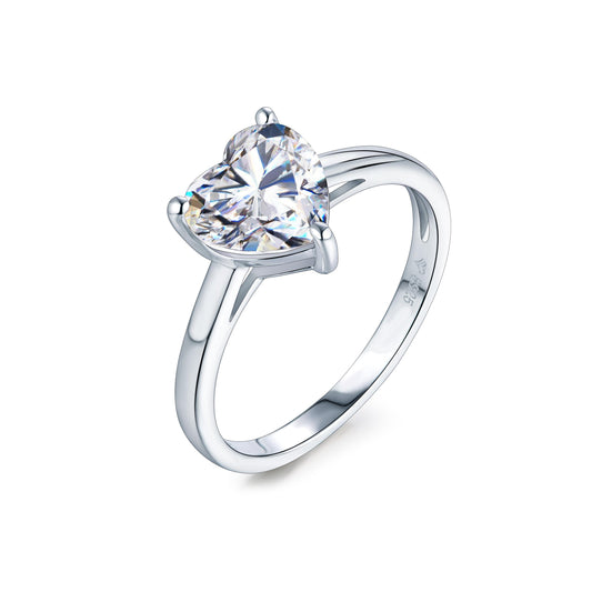 S925 Heart-Cut Moissanite Plating Ring 【1#3】