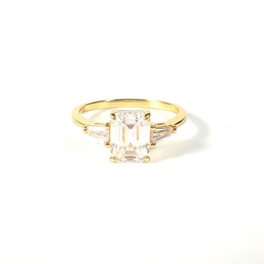 S925 Emerald-Cut Moissanite Ring 2CT 【5#2】