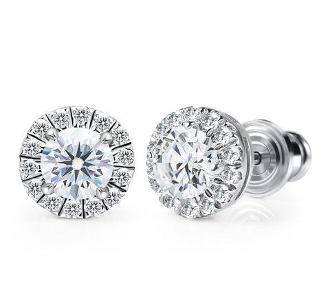 S925 Round-Cut Moissanite Earrings 0.5CT & 1CT【7#9】