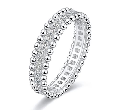S925 Round-Cut Full Moissanite Ring Band【7#6】