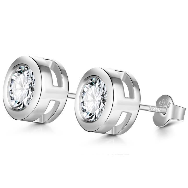 S925 Round-Cut Moissanite Stud Earrings 0.5CT & 1CT 【1.2#15】