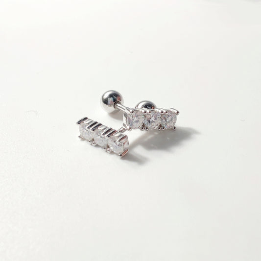 S925 Round-Cut Moissanite Stud Earrings 【K#4】